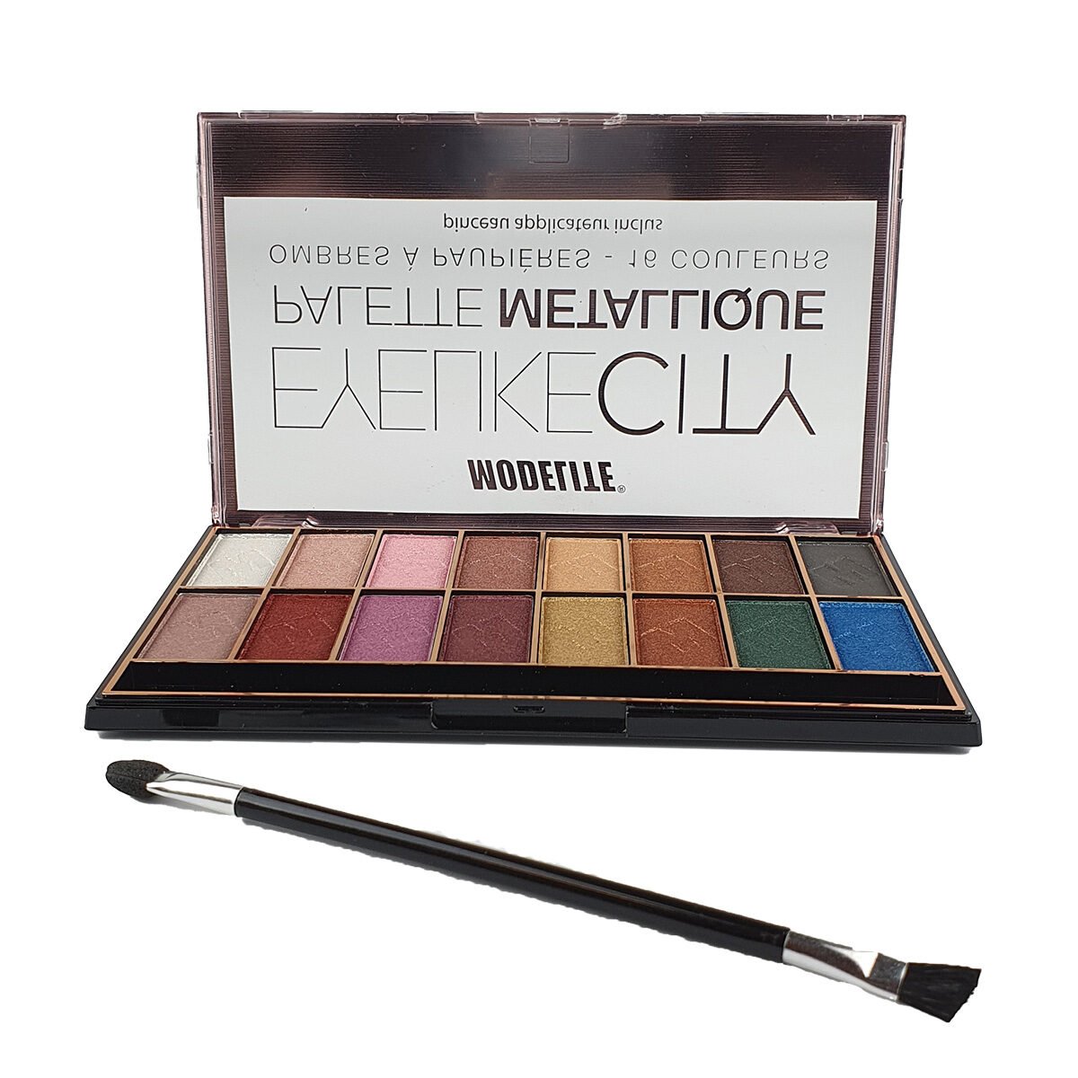 Palette ombres à paupières Eyelike City Métallique avec pinceau/applicateur Modelite