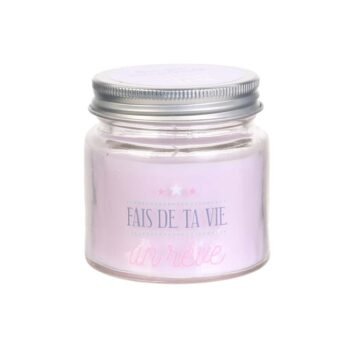 Rose scented candle in a glass jar with a quote H 6.5 cm