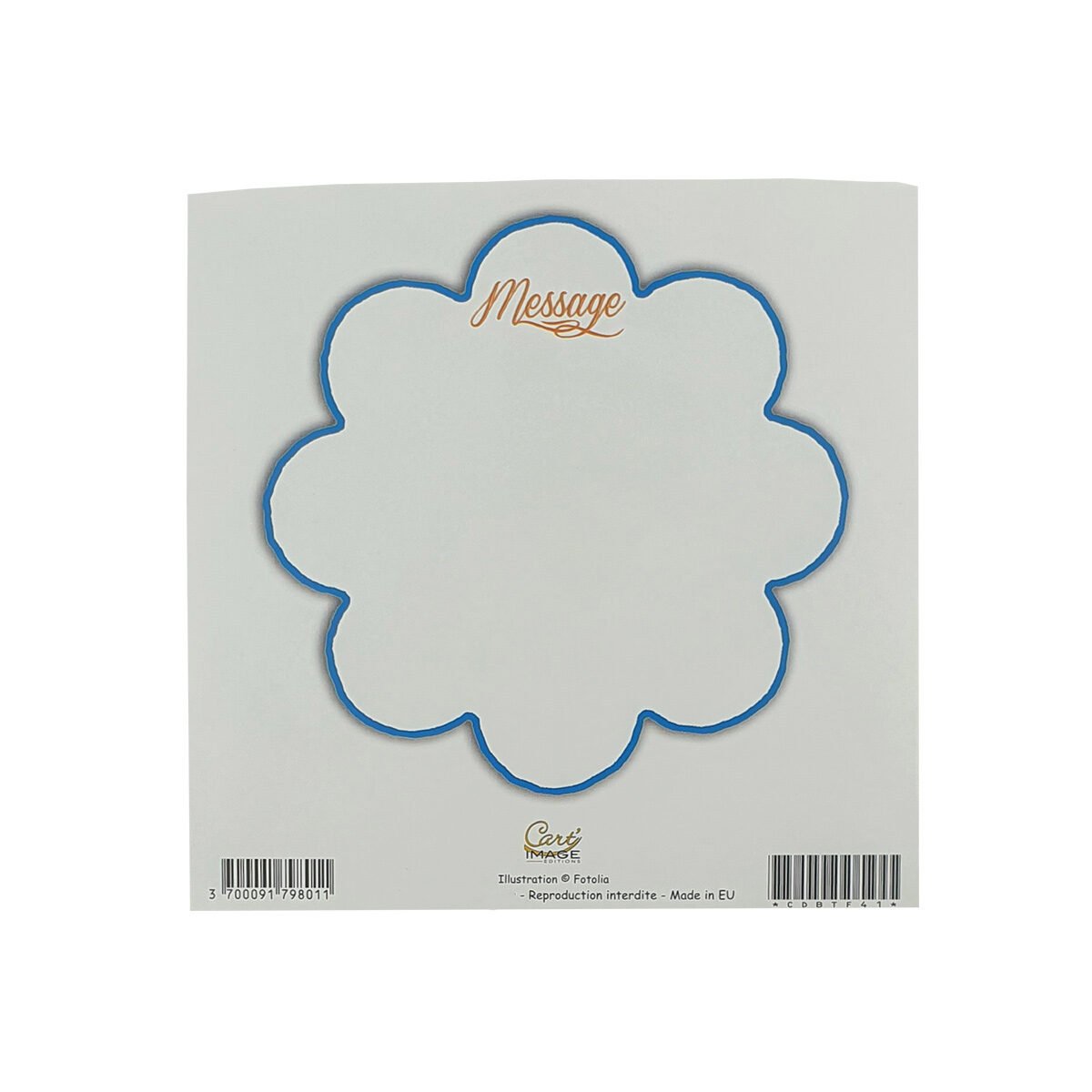 2-fold postcard for birthday 14 X 14 cm folded with Millennium envelope