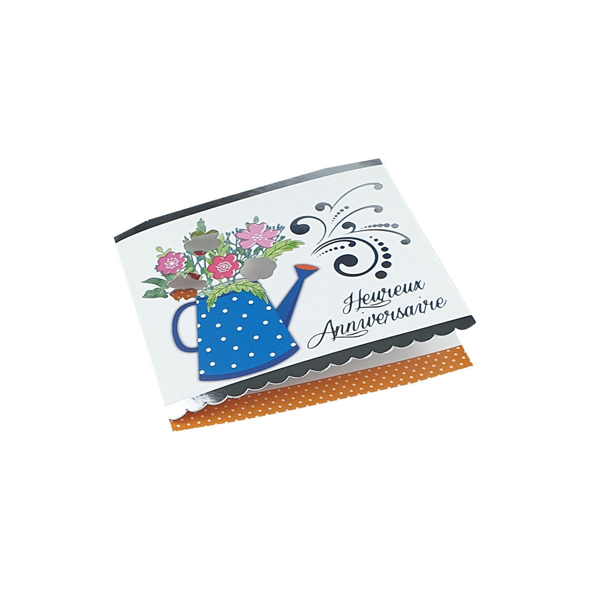 2-fold postcard for birthday 14 X 14 cm folded with Millennium envelope