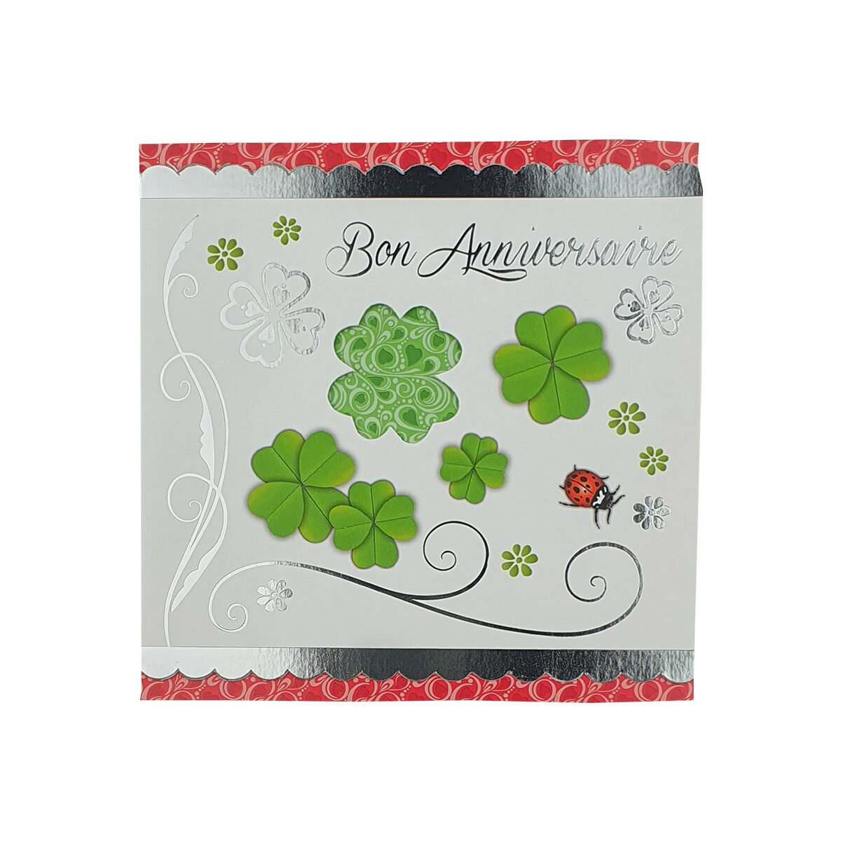 Carte postale 2 volets pour anniversaire de 14 X 14 cm pliée avec enveloppe Millénium