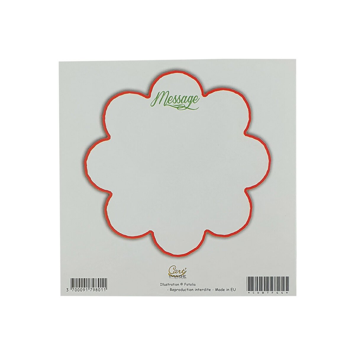 Carte postale 2 volets pour anniversaire de 14 X 14 cm pliée avec enveloppe Millénium