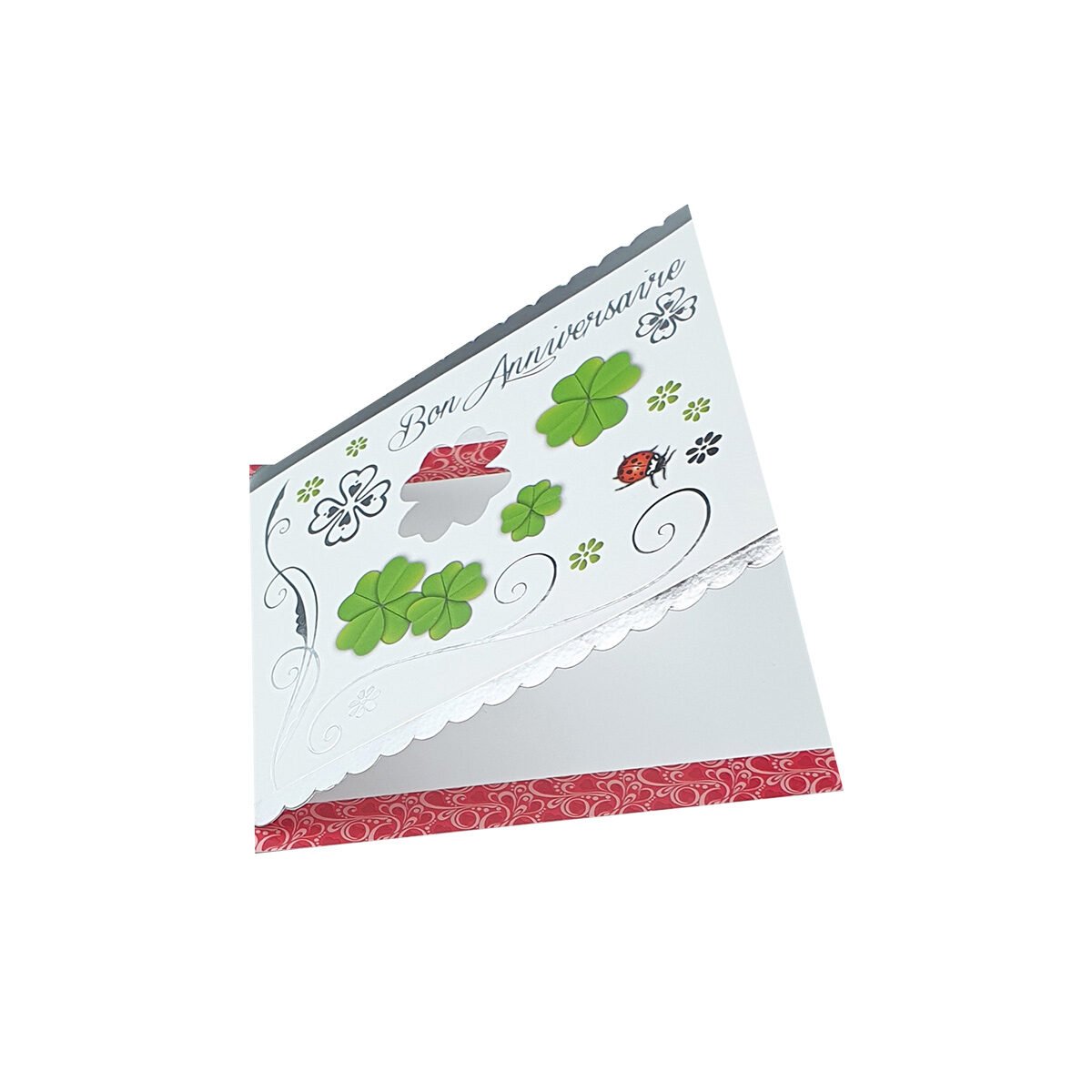 Carte postale 2 volets pour anniversaire de 14 X 14 cm pliée avec enveloppe Millénium