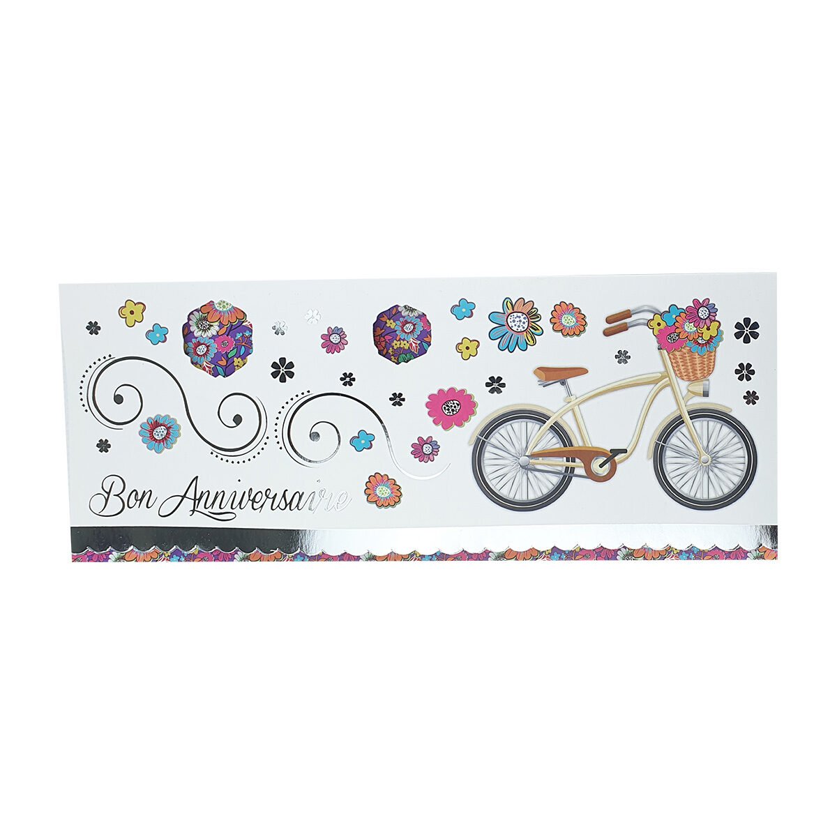 2-fold postcard for birthday L 28.5 X l 11.5 cm folded with Millennium envelope