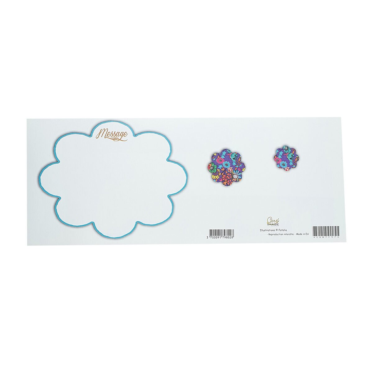 2-fold postcard for birthday L 28.5 X l 11.5 cm folded with Millennium envelope