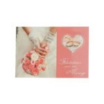 2-fold postcard for wedding, L 15.0 X l 10.5 cm, folded with Hublot envelope