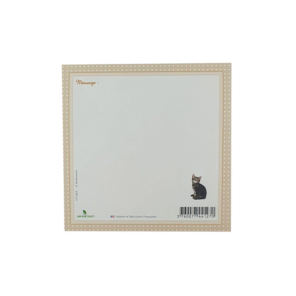 Postcard for any occasion of 12 X 12 cm with envelope Carré fun