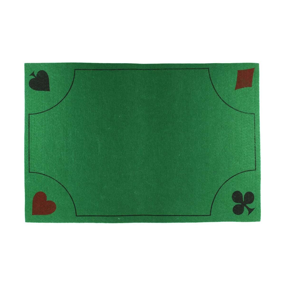 Tapis de jeu de carte 40 X 60 cm polyester vert enseignes Mister gadget