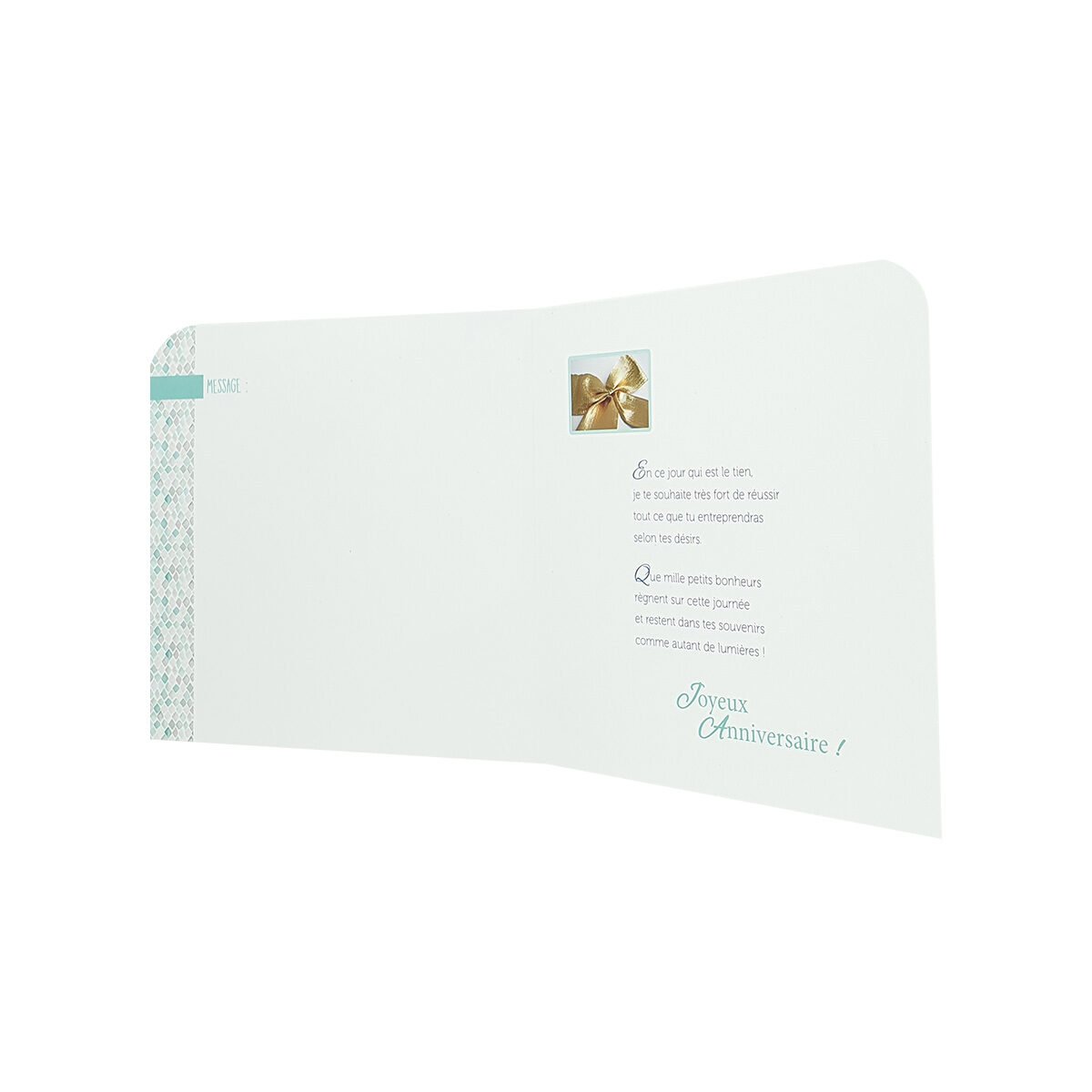 2-fold birthday postcard, 16 X 16 cm, folded with envelope Les mots du cœur