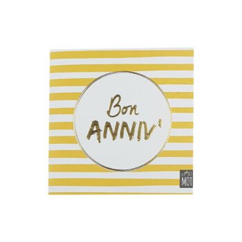 Carte postale 2 volets pour Anniversaire de 13 X 13 cm pliée avec enveloppe Le p'tit mot
