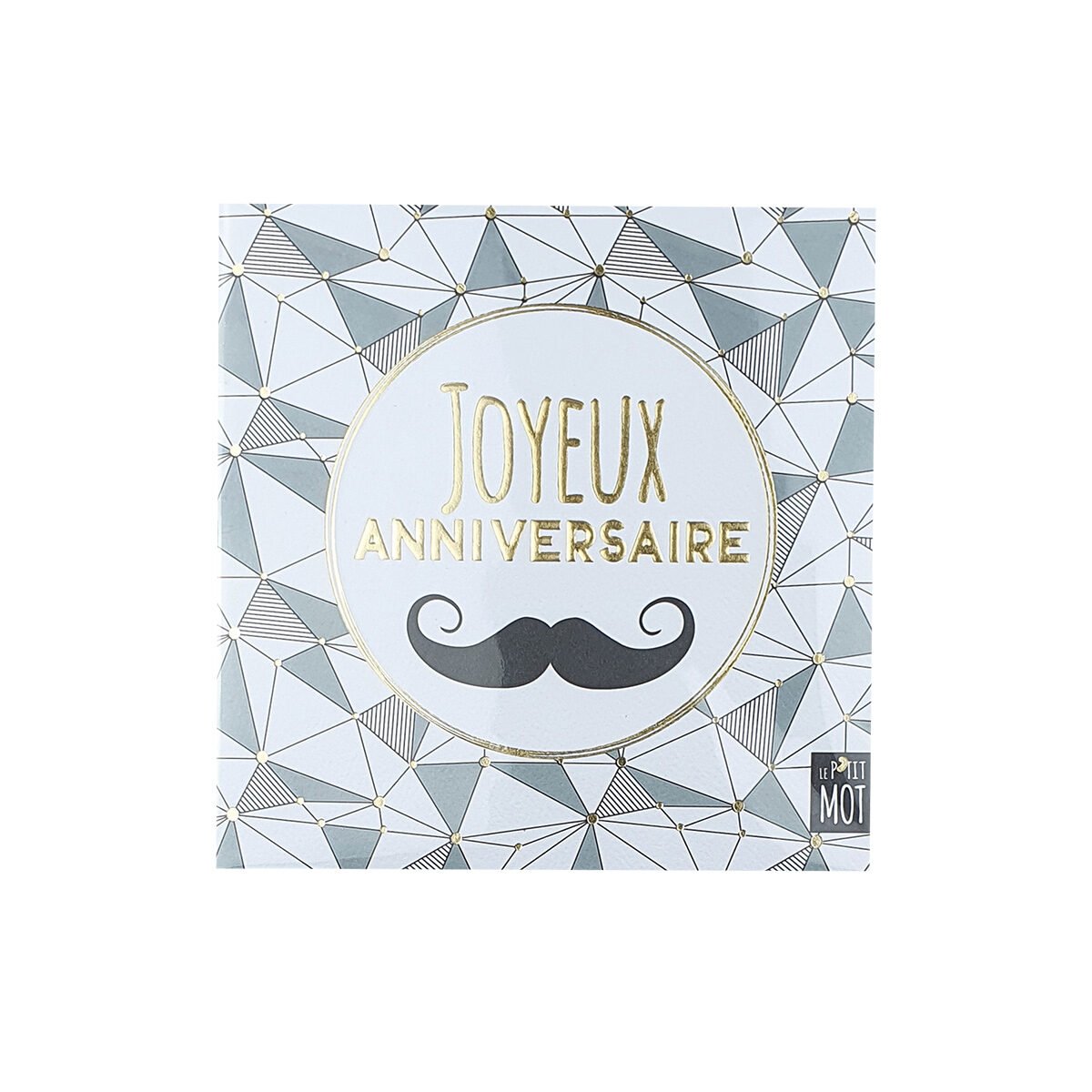 Carte postale 2 volets pour Anniversaire de 13 X 13 cm pliée avec enveloppe Le p'tit mot