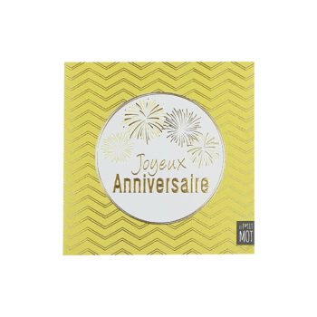 2-fold birthday postcard, 13 X 13 cm, folded with Le p'tit mot envelope