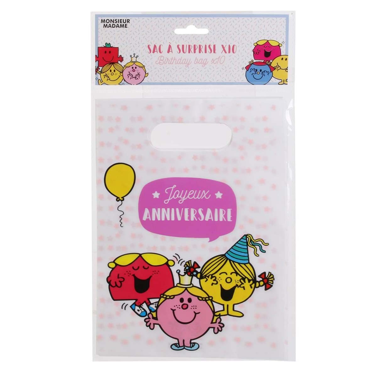 Lot de 10 pochettes surprise pour anniversaire Monsieur Madame 3 Mmes