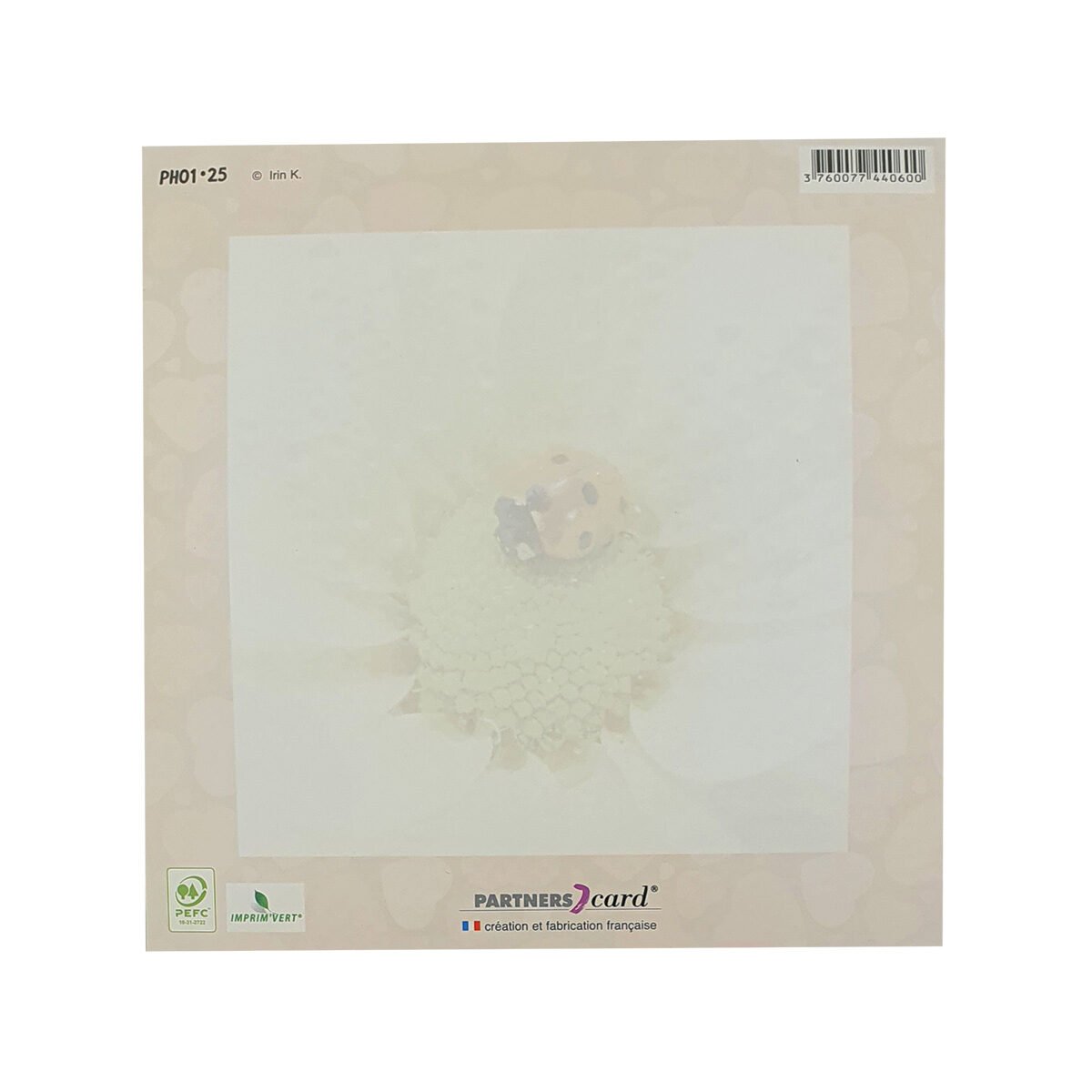 Postcard for any occasion of 16 X 16 cm with Passion photo envelope