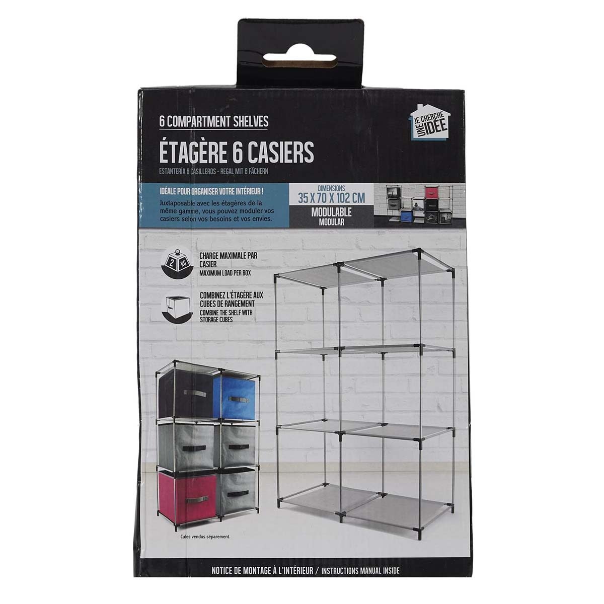 Etagère 6 casiers L 70.0 X H 120.0 X P 35.0 cm Je cherche une idée