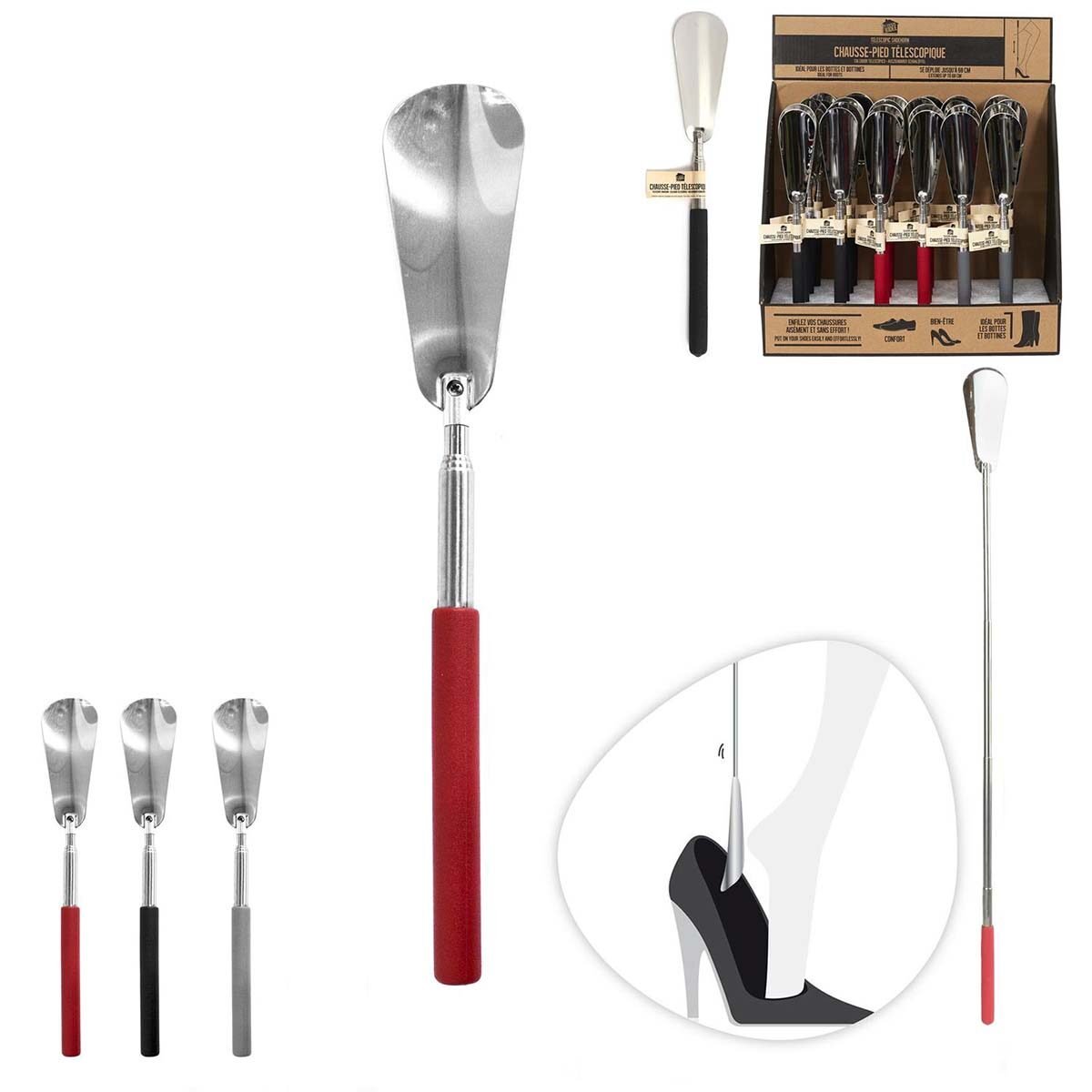 Stainless steel shoehorn extendable from 26.5 to 68 cm red I'm looking for an idea