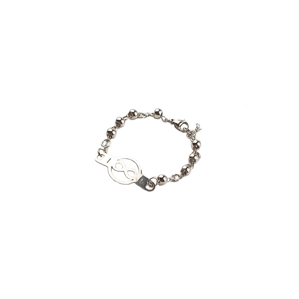 Stainless steel bracelet infinity symbol L 20 cm adjustable