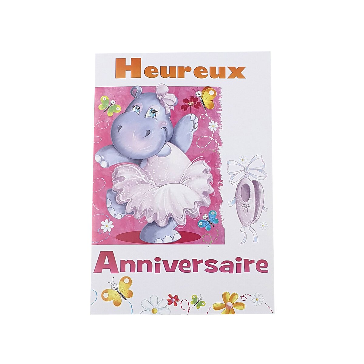 Classic 2-fold postcard for children's birthday, L 17.0 X l 11.5 cm, folded with envelope