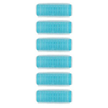 Set of 6 self-gripping turquoise blue curlers D 18 mm