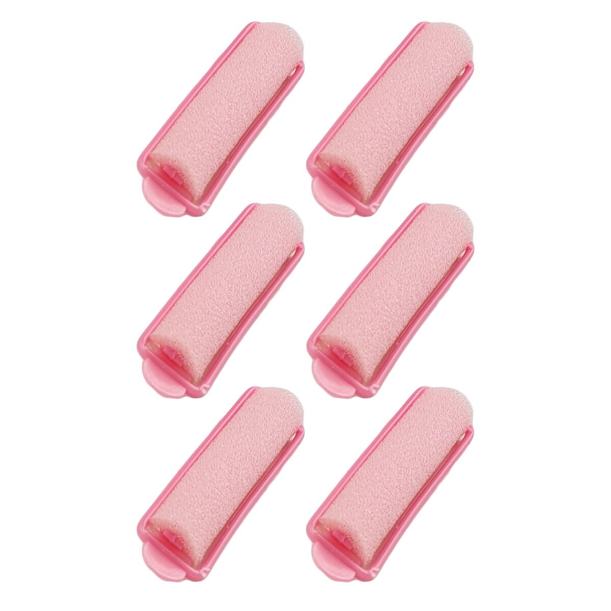 Set of 6 pink foam curlers D 15 mm