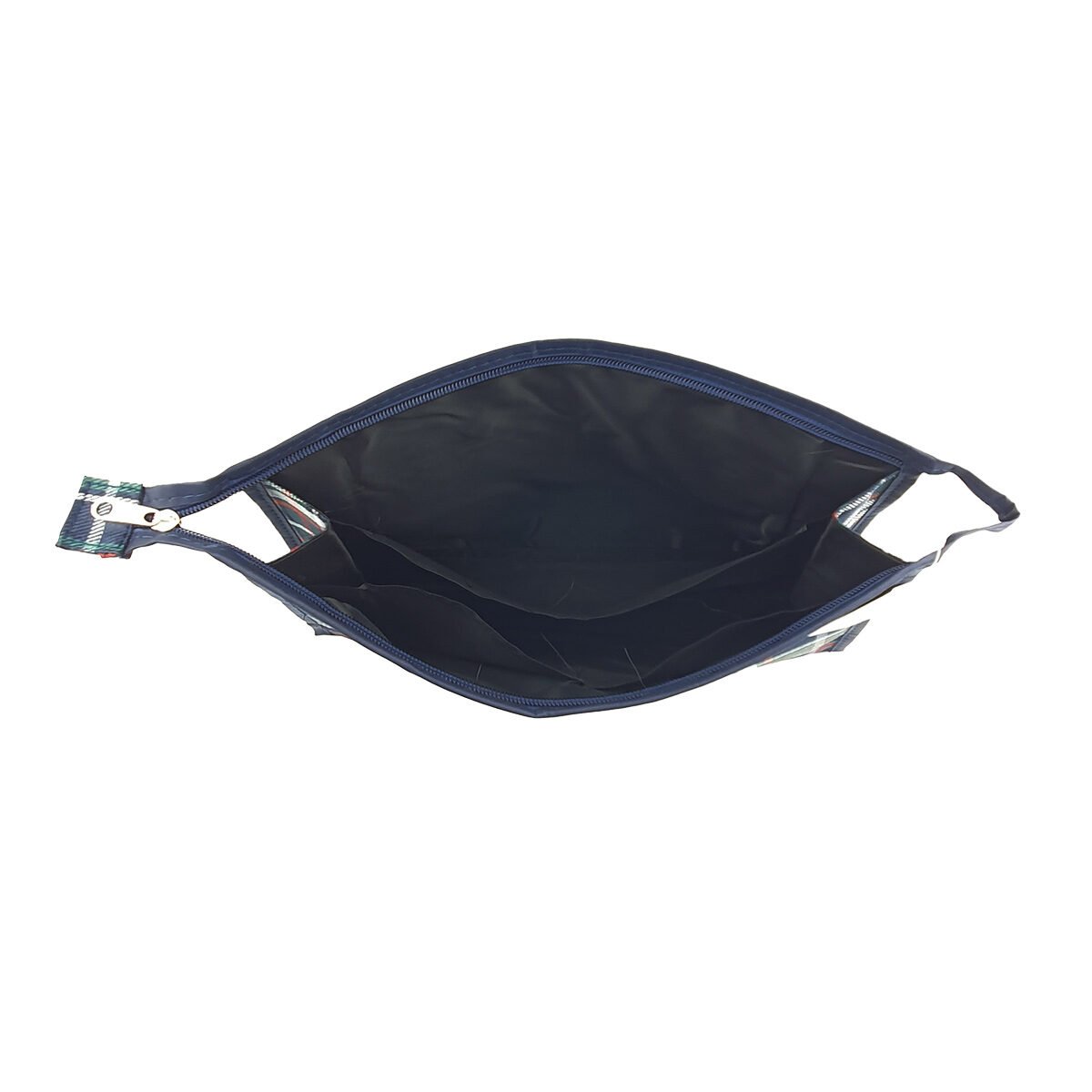 Scottish fabric toiletry bag with 3 compartments and 1 front pocket L 30 x W 8 x H 20 cm