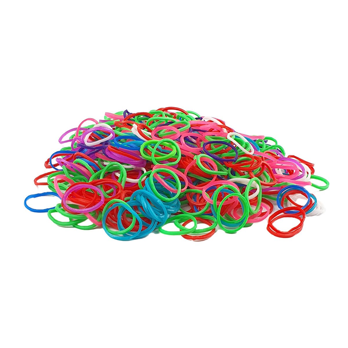 Pack of 300 mini rubber bands for hair in assorted colors