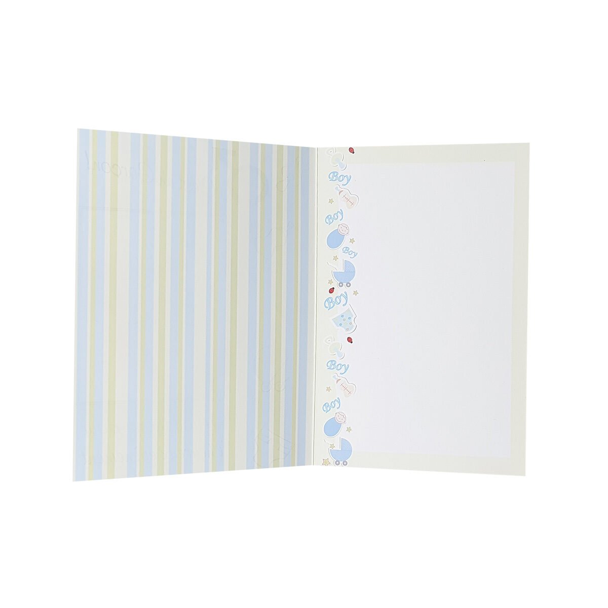 Classic 2-fold postcard for newborn boy, L 17.0 X l 11.5 cm, folded with envelope