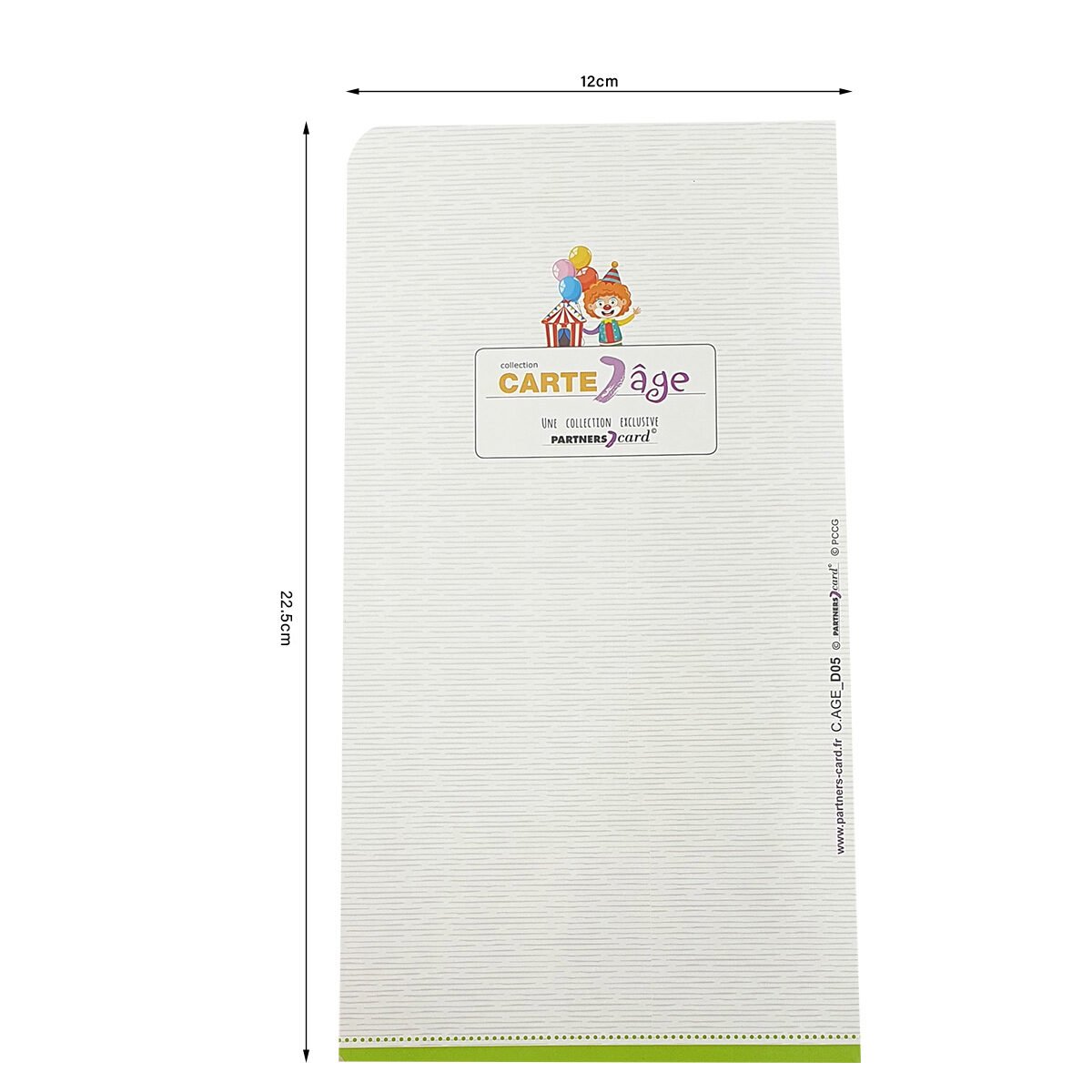 Carte postale 2 volets pour 5 ans de L 22.5 X l 12.0 cm pliée avec enveloppe Carte âge