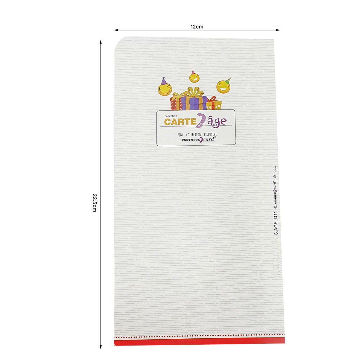 Carte postale 2 volets pour 11 ans de L 22.5 X l 12.0 cm pliée avec enveloppe Carte âge