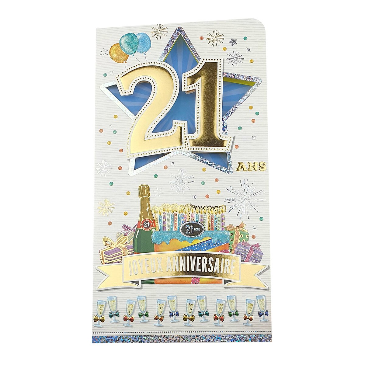 2-fold postcard for 21 years of L 22.5 X l 12.0 cm folded with envelope Age card
