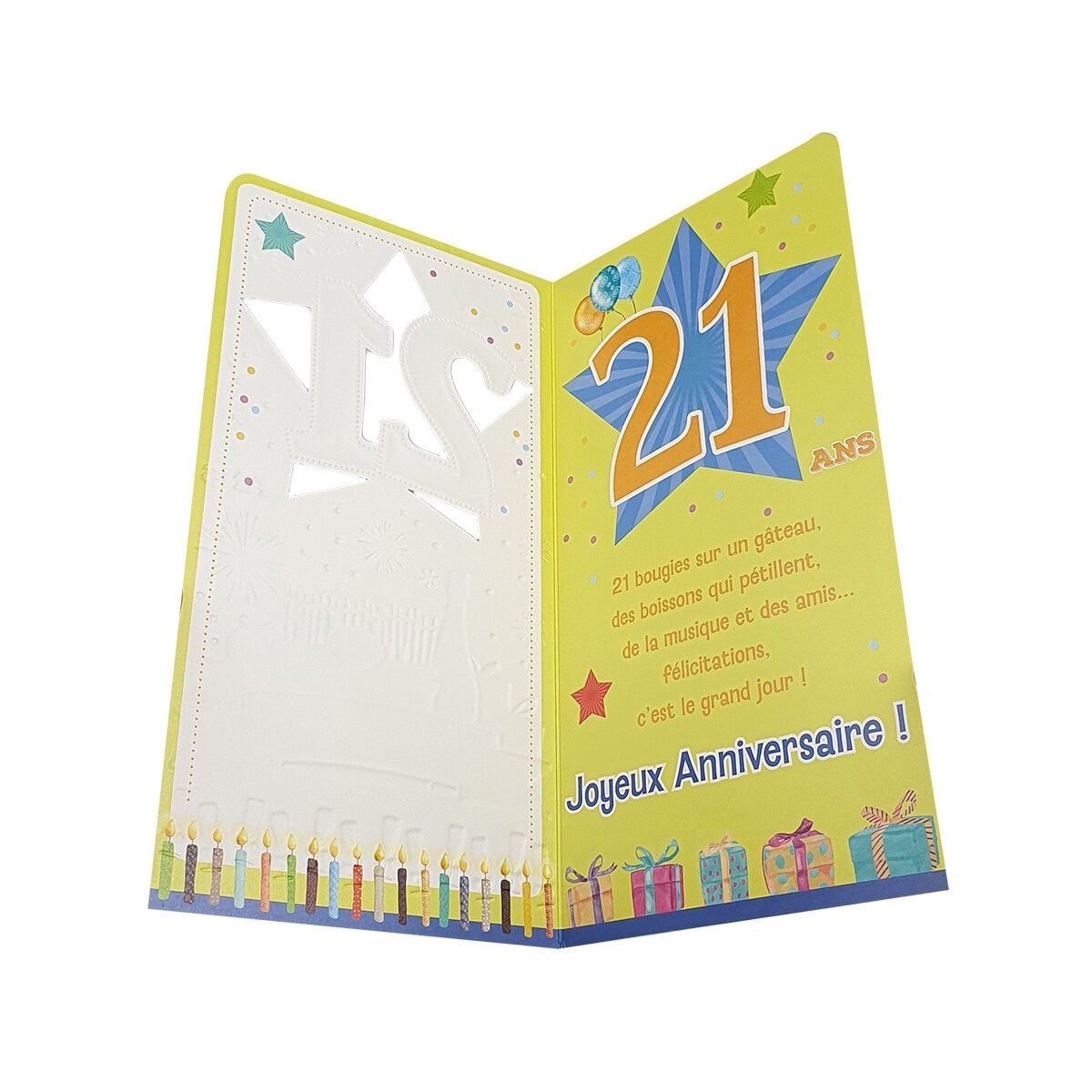 2-fold postcard for 21 years of L 22.5 X l 12.0 cm folded with envelope Age card