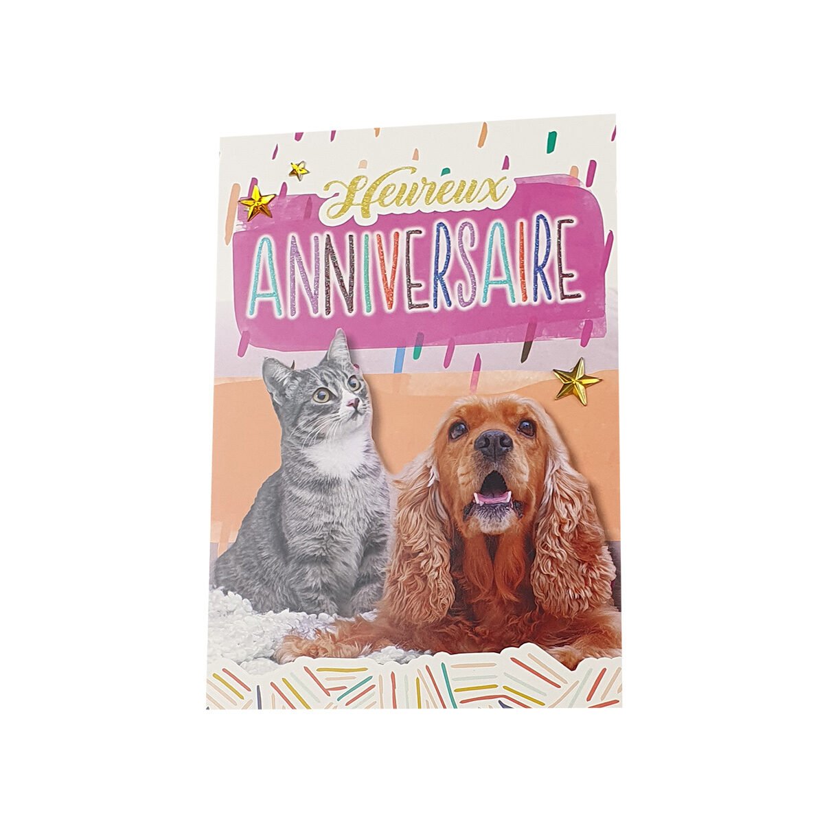 Carte postale classique 2 volets pour anniversaire de L 17.0 X l 11.5 cm pliée avec enveloppe