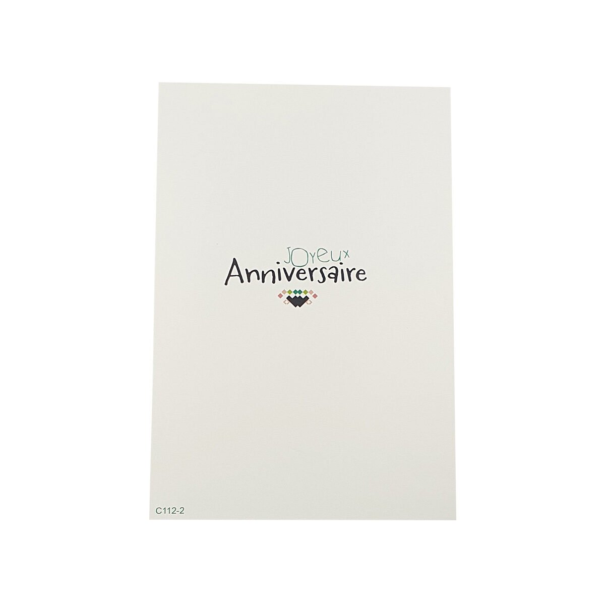 Classic 2-fold postcard for birthday of L 17.0 X l 11.5 cm folded with envelope