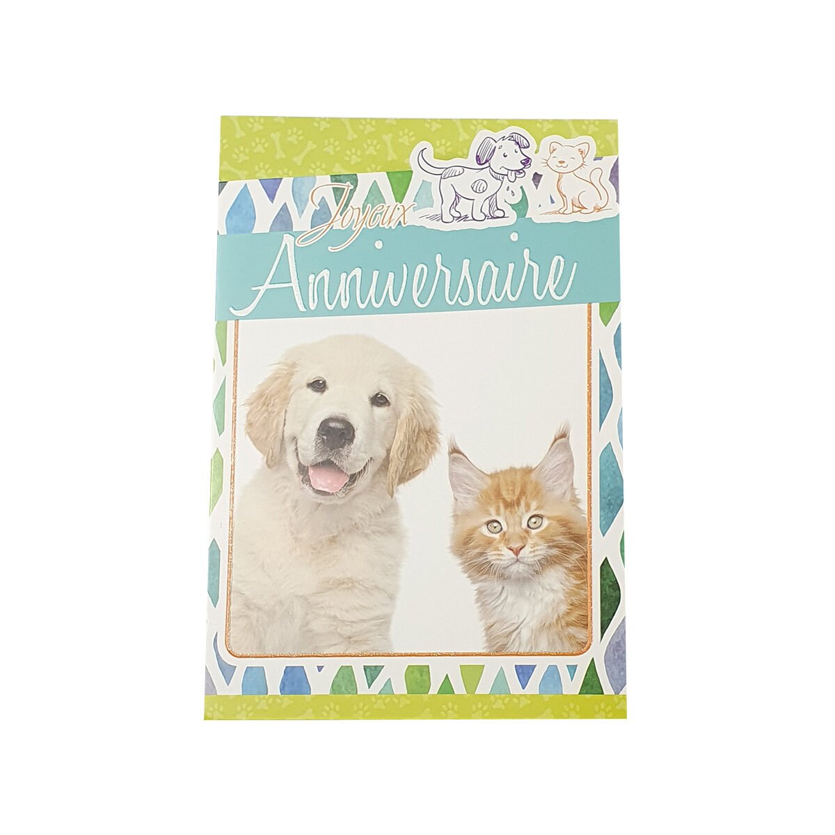 Carte postale classique 2 volets pour anniversaire de L 17.0 X l 11.5 cm pliée avec enveloppe