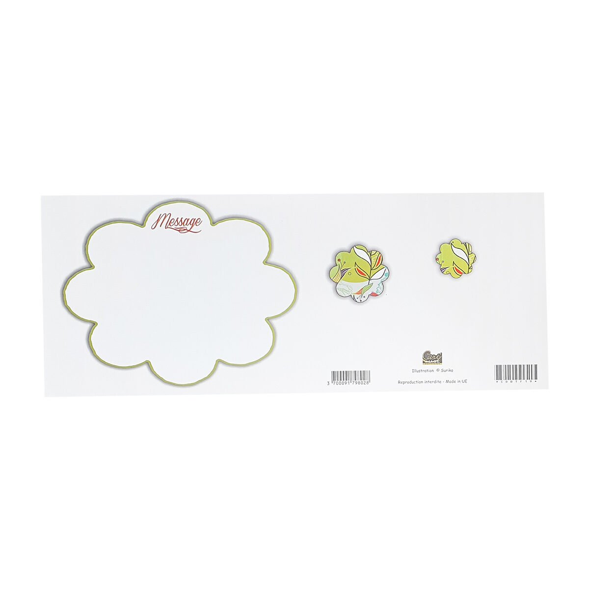 2-fold postcard for birthday L 28.5 X l 11.5 cm folded with Millennium envelope