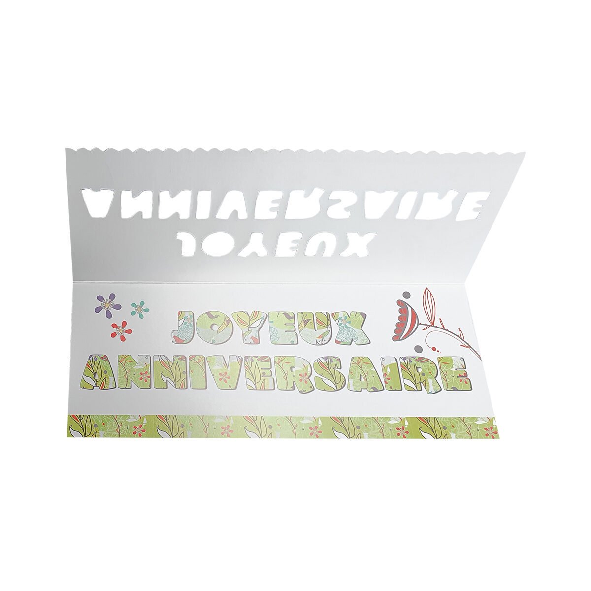 2-fold postcard for birthday L 28.5 X l 11.5 cm folded with Millennium envelope