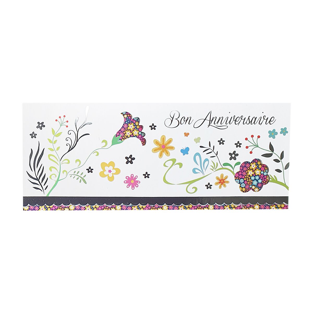 Carte postale 2 volets pour anniversaire de L 28.5 X l 11.5 cm pliée avec enveloppe Millénium