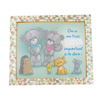 2-fold postcard for birthday of L 18 X l 16 cm folded with Pop up envelope