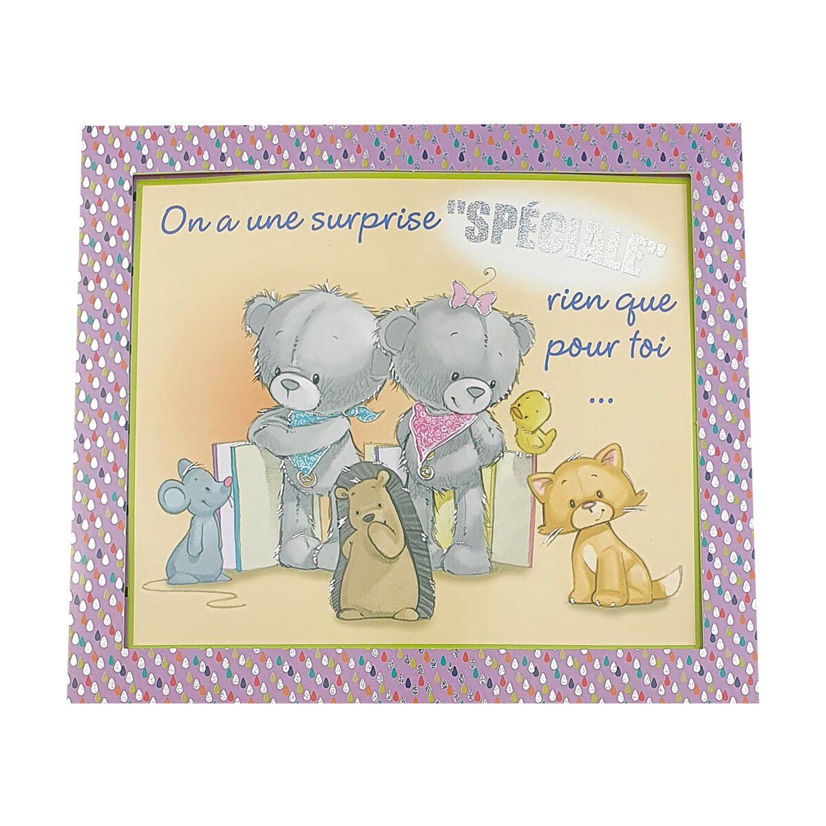 2-fold postcard for any occasion of L 18 X l 16 cm folded with Pop up envelope