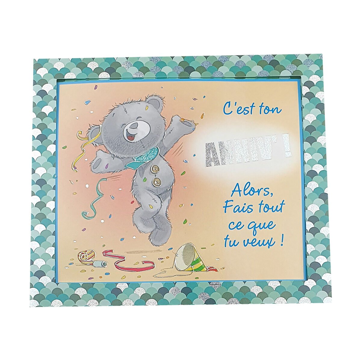 2-fold postcard for birthday of L 18 X l 16 cm folded with Pop up envelope