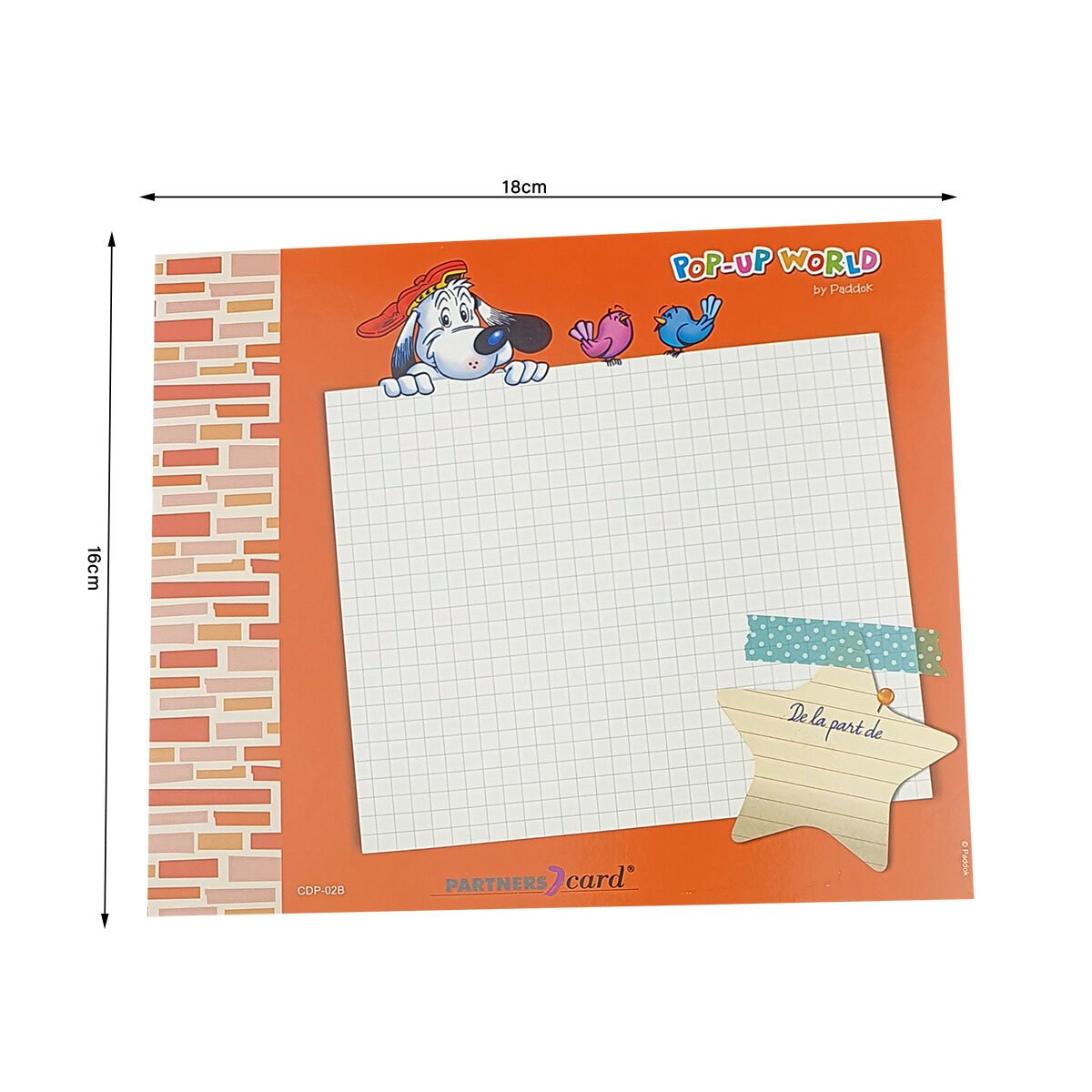 2-fold postcard for any occasion of L 18 X l 16 cm folded with Pop up envelope