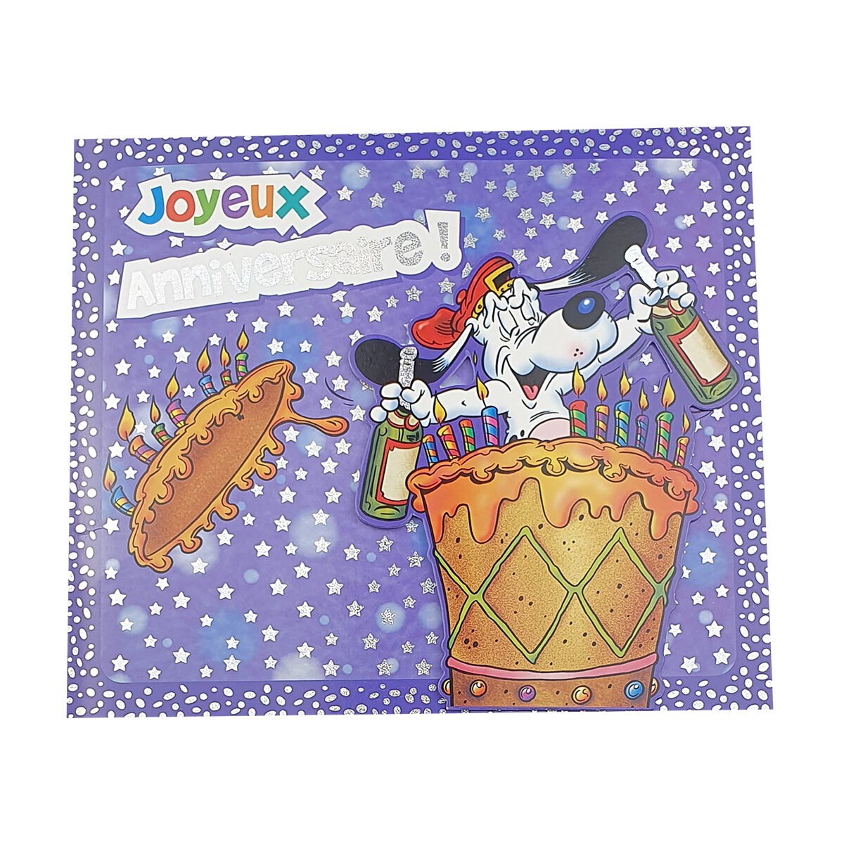 2-fold postcard for birthday of L 18 X l 16 cm folded with Pop up envelope