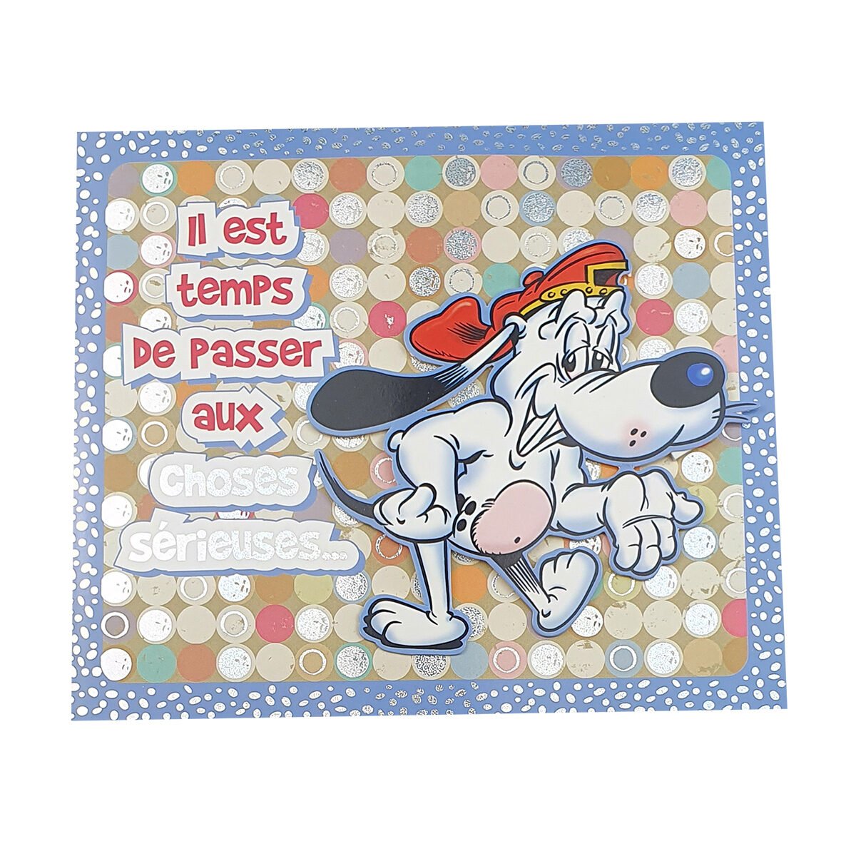 Carte postale 2 volets pour retraite de L 18 X l 16 cm pliée avec enveloppe Pop up