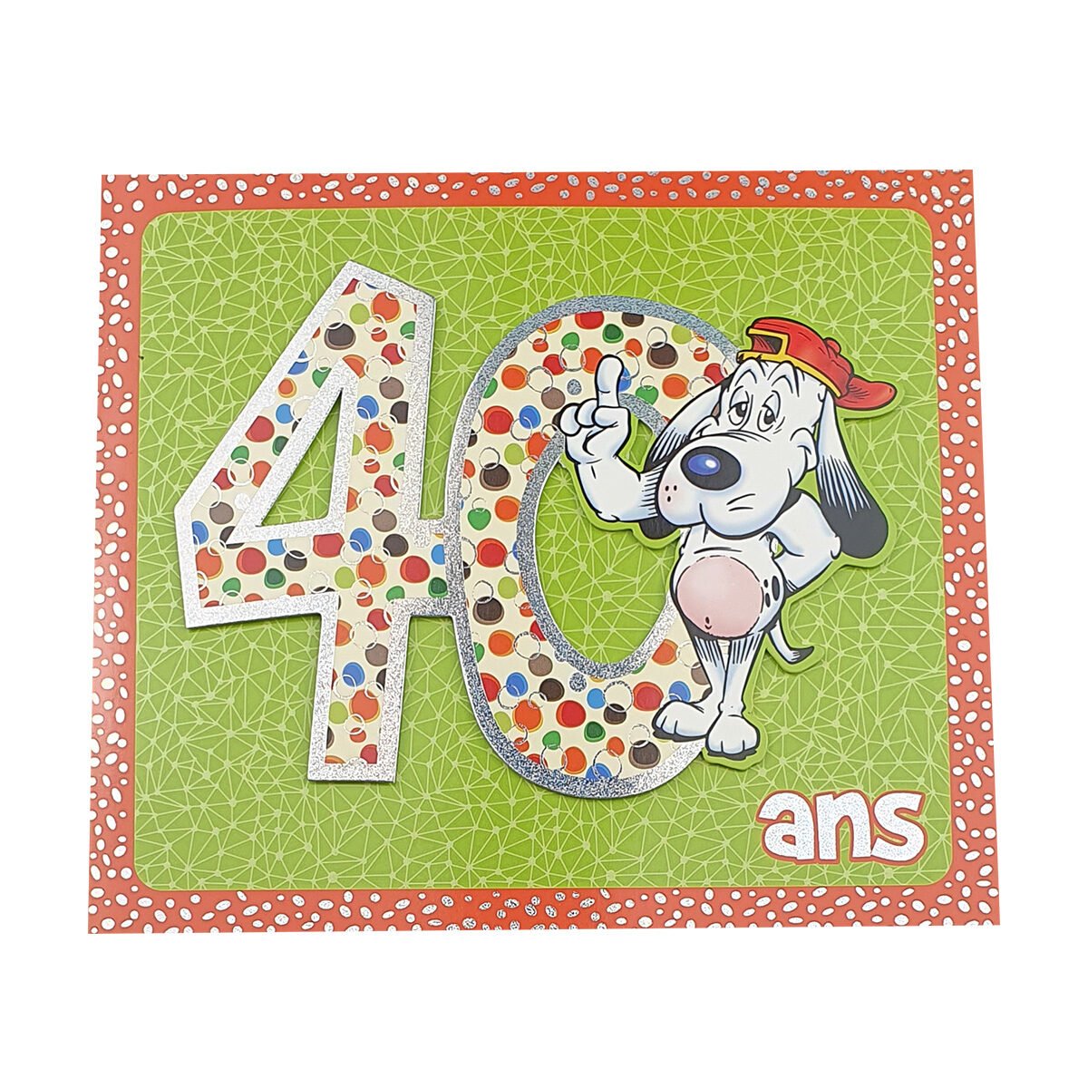 2-fold postcard for 40 years of L 18 X l 16 cm folded with Pop up envelope