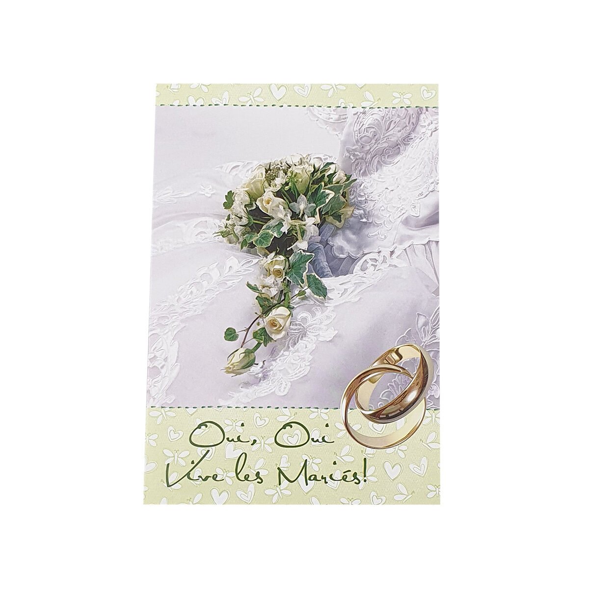 Classic 2-fold postcard for wedding of L 17.0 X l 11.5 cm folded with envelope
