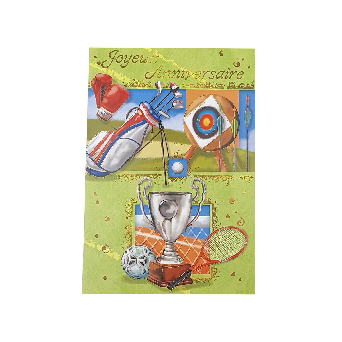 Classic 2-fold postcard for birthday of L 17.0 X l 11.5 cm folded with envelope