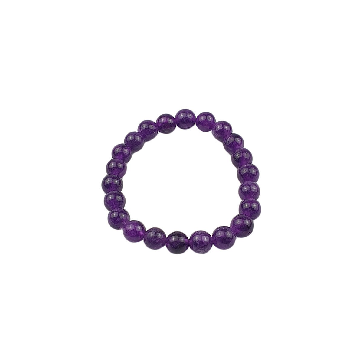 Bracelet élastique avec pierres de 8 mm améthyste