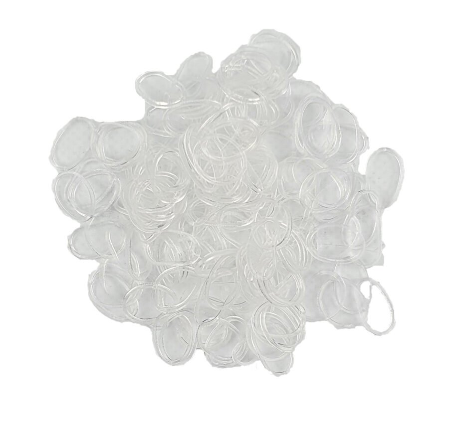 Pack of 160 Mini Transparent Rubber Elastic Hair Bands