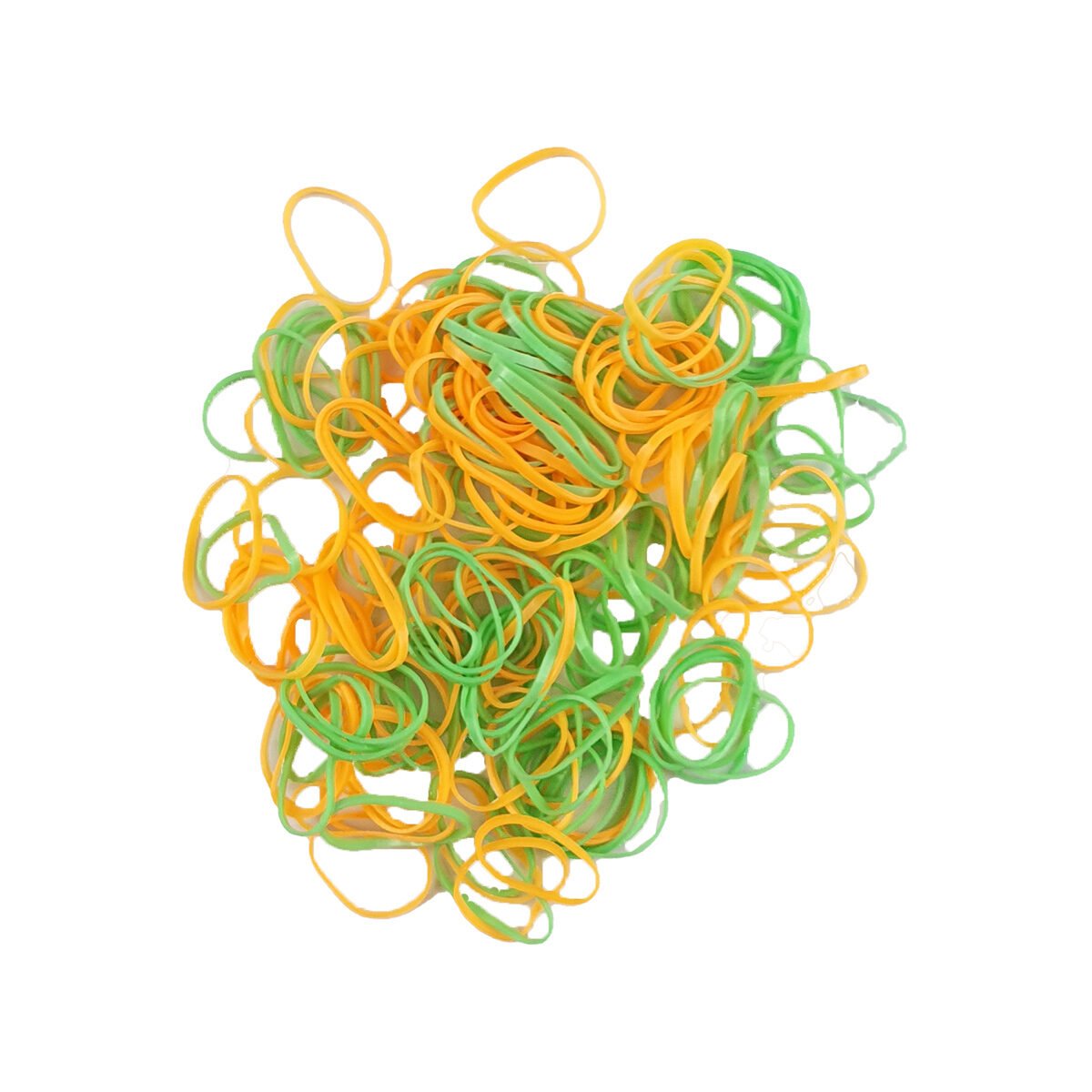 Lot de 180 mini bandes d'élastiques en caoutchouc pour cheveux en couleurs vert et orange assorties