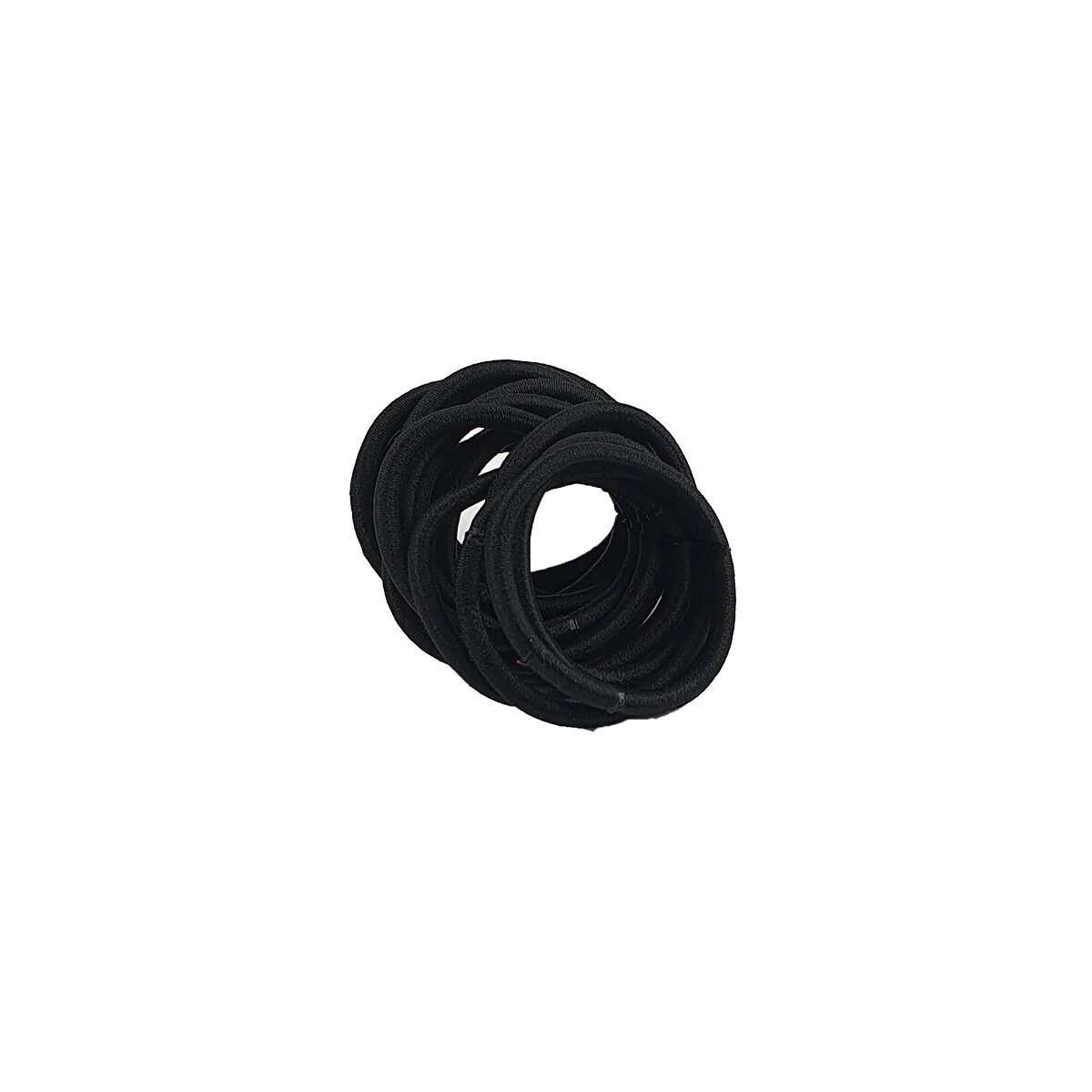 Pack of 18 thick black hair ties without metal